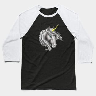 White Unicorn Baseball T-Shirt